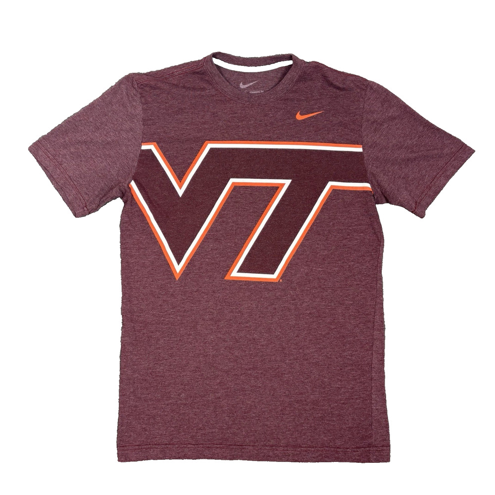 Nike Virginia Tech Hokies Burgundy Maroon‎ T Shirt Standard Fit Size Medium